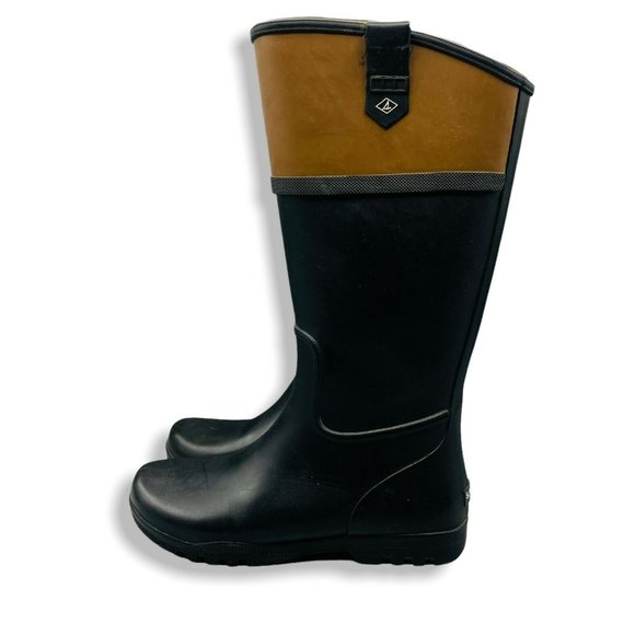 Sperry Nellie Kate Rain Boots Women Black 8 Winter Rubber Outdoor Waterproof - Picture 2 of 10